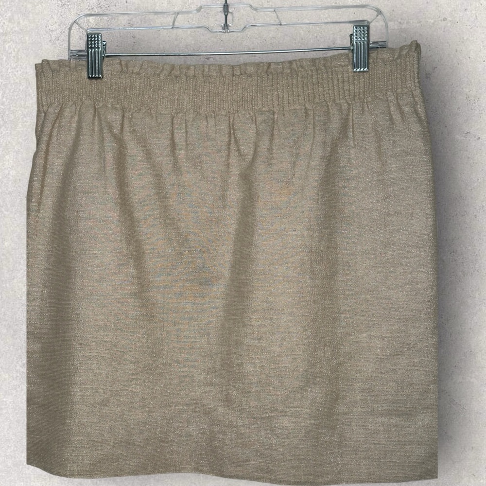 J. Crew Linen Blend Beige Glitter Skirt